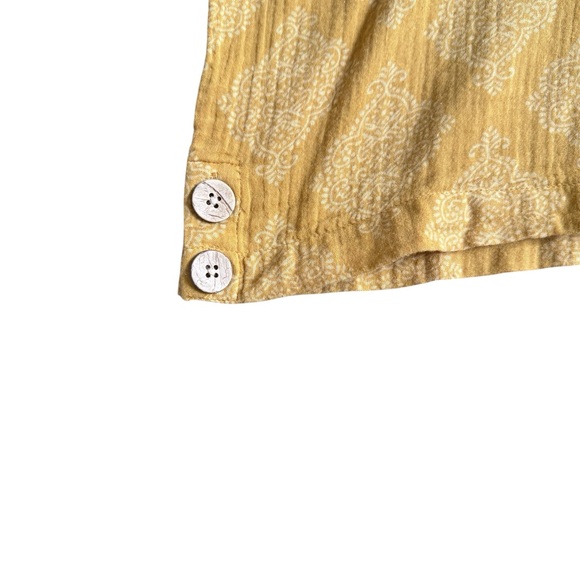 Pure Jill NWOT Mustard Cotton Gauze Top Relaxed Boho Tunic XL - Picture 3 of 9